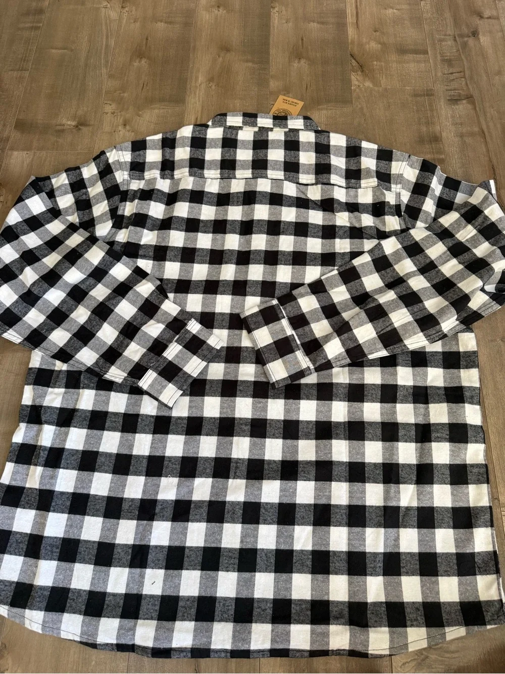 Infinity Apparel Plaid Shirt White Black‎ Men XXL Brushed Pockets Button Up Fall